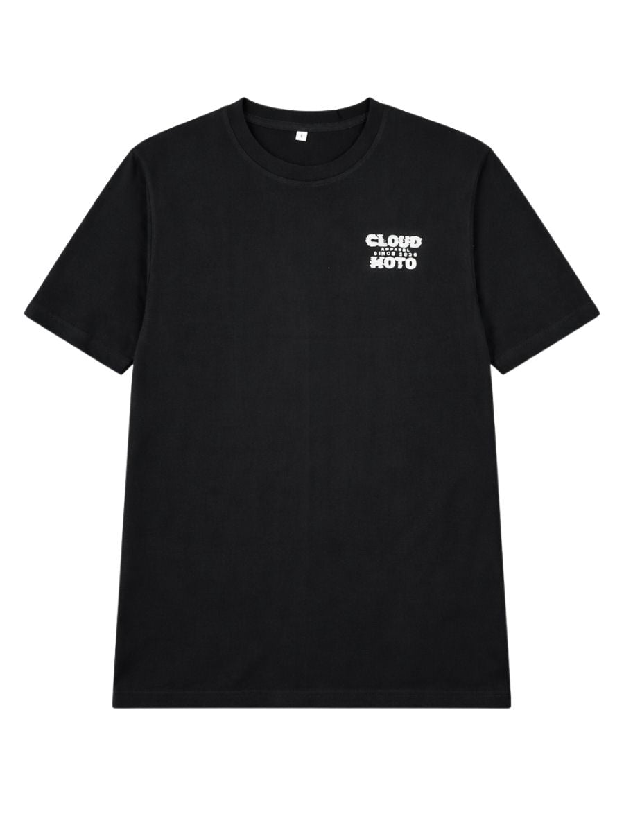 Cloud Moto Classic Rider Tee Black -Limited Edition Front